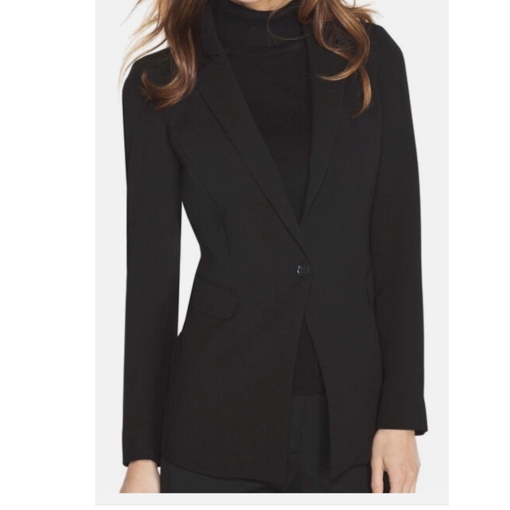 White House Black Market Black One Button Blazer Size 2 - Picture 4 of 9
